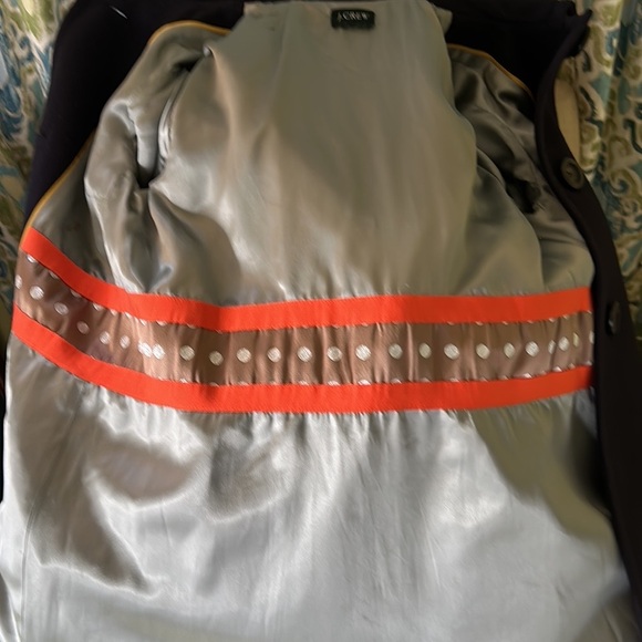 J. Crew Vintage Navy Blue Wool Cashmere Belted Longline Pea Coat Jacket - S - Picture 8 of 11